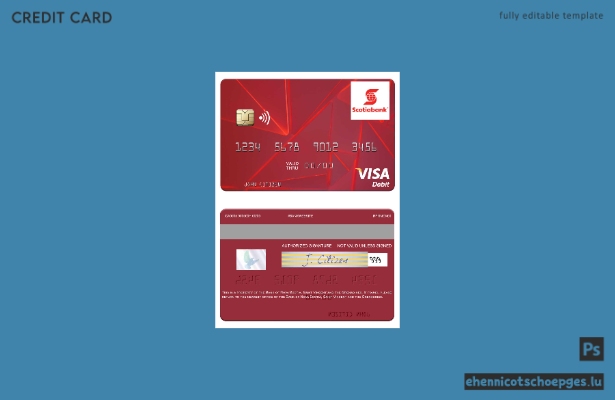Beispielvorschau der Visa-Debitkarte der Bank of Nova Scotia aus St. Vincent und den Grenadinen